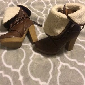 Charlotte Russe size 7 heeled boots.